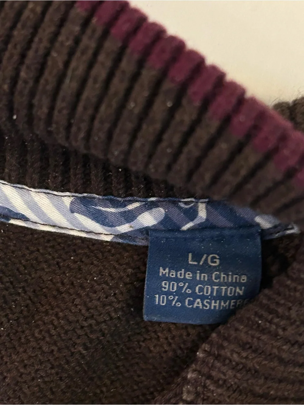 Tommy Bahama Cashmere and Cotton Blend Quarter-Zip Sweater - Size L - Mens